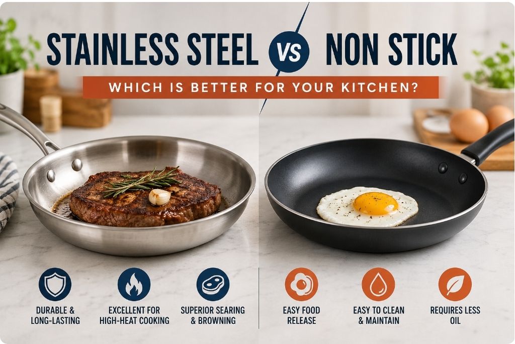 Stainless Steel vs Non-Stick Cookware