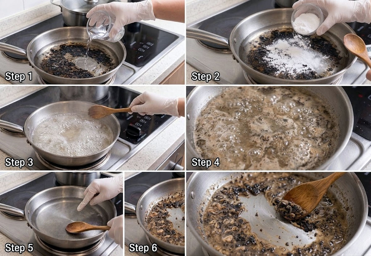 How to Clean a Burnt Stainless Steel Pan? Learn thoroughly. 6 Method 2: Use Baking Soda and Water for Burnt Food