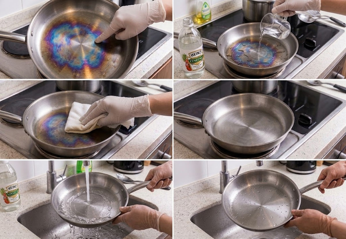 How to Clean a Burnt Stainless Steel Pan? Learn thoroughly. 8 Method 4: Use White Vinegar for Rainbow Discoloration